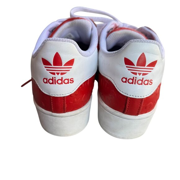 Adidas Superstar Bold Heart Embossed Women's Size 8.5 Casual Shoes.Red/White - Picture 11 of 11